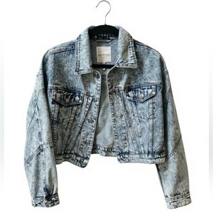 Anthropologie Avec Les Filles Cropped Denim Jacket Size XS